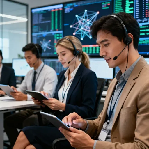 OrbitLink team working on network operations